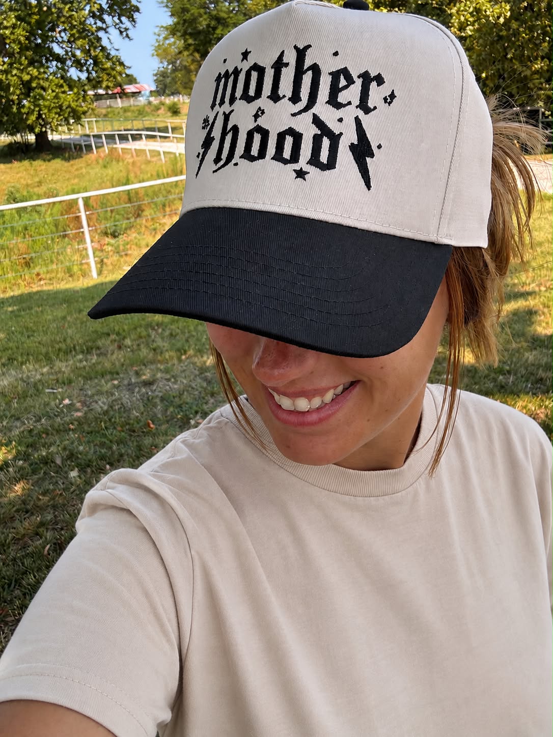 Motherhood Embroidered Trucker Hat