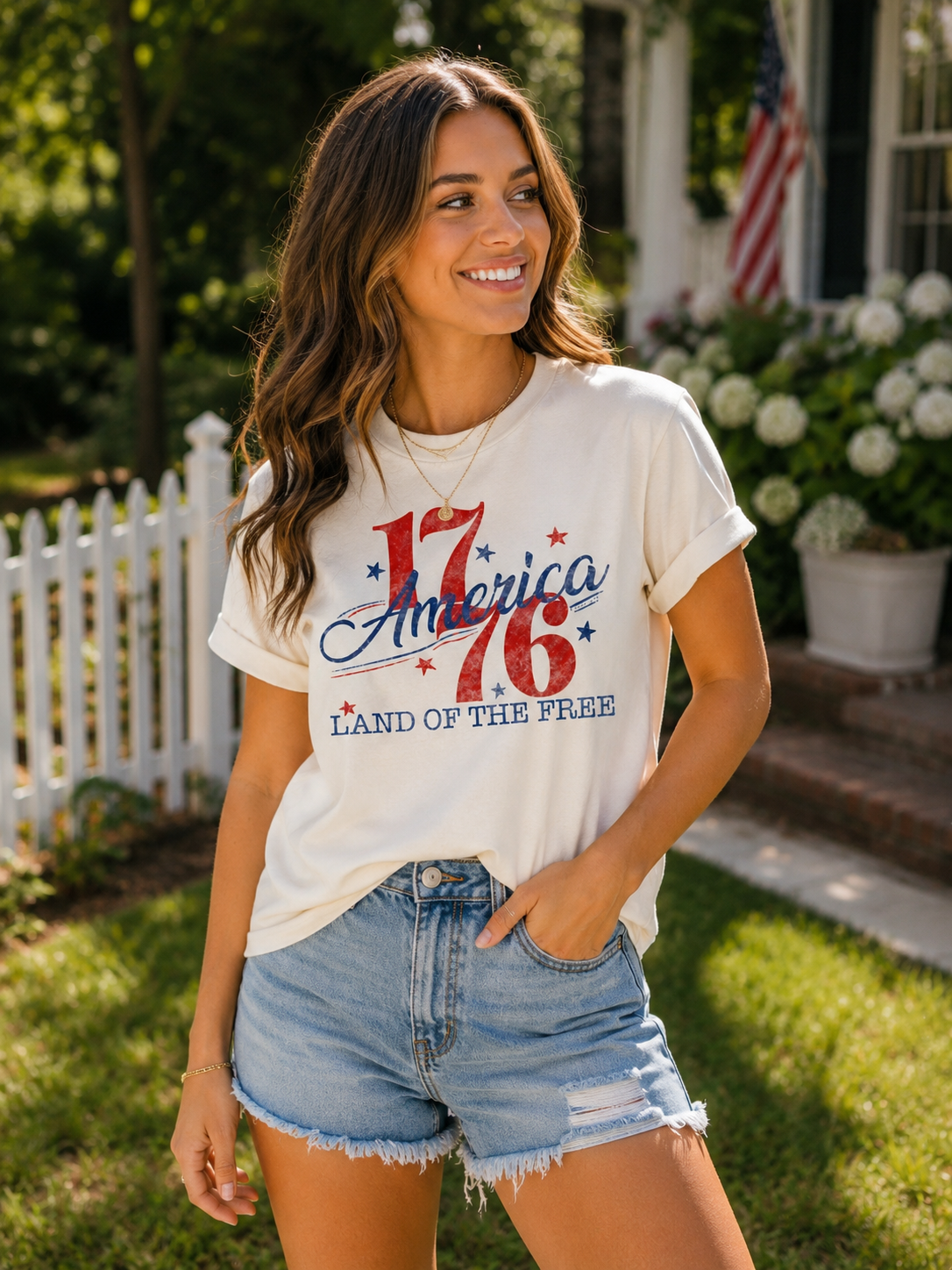 Cream "1776" Tee