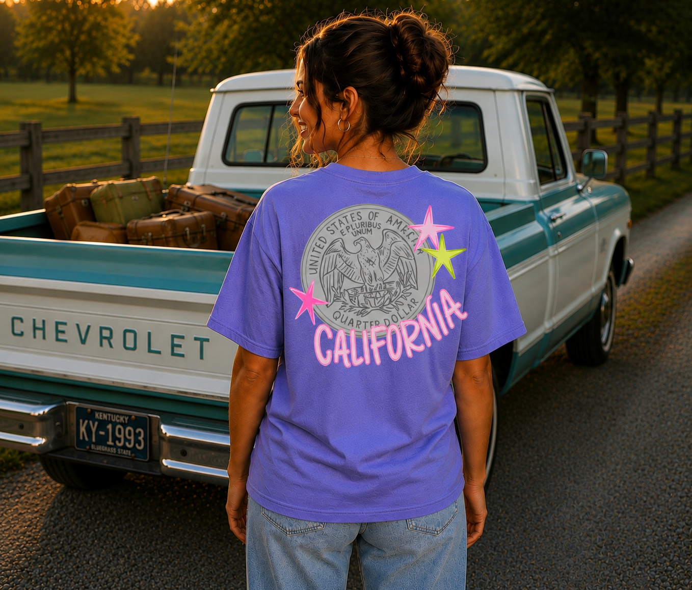 Heads Carolina, Tails California tee