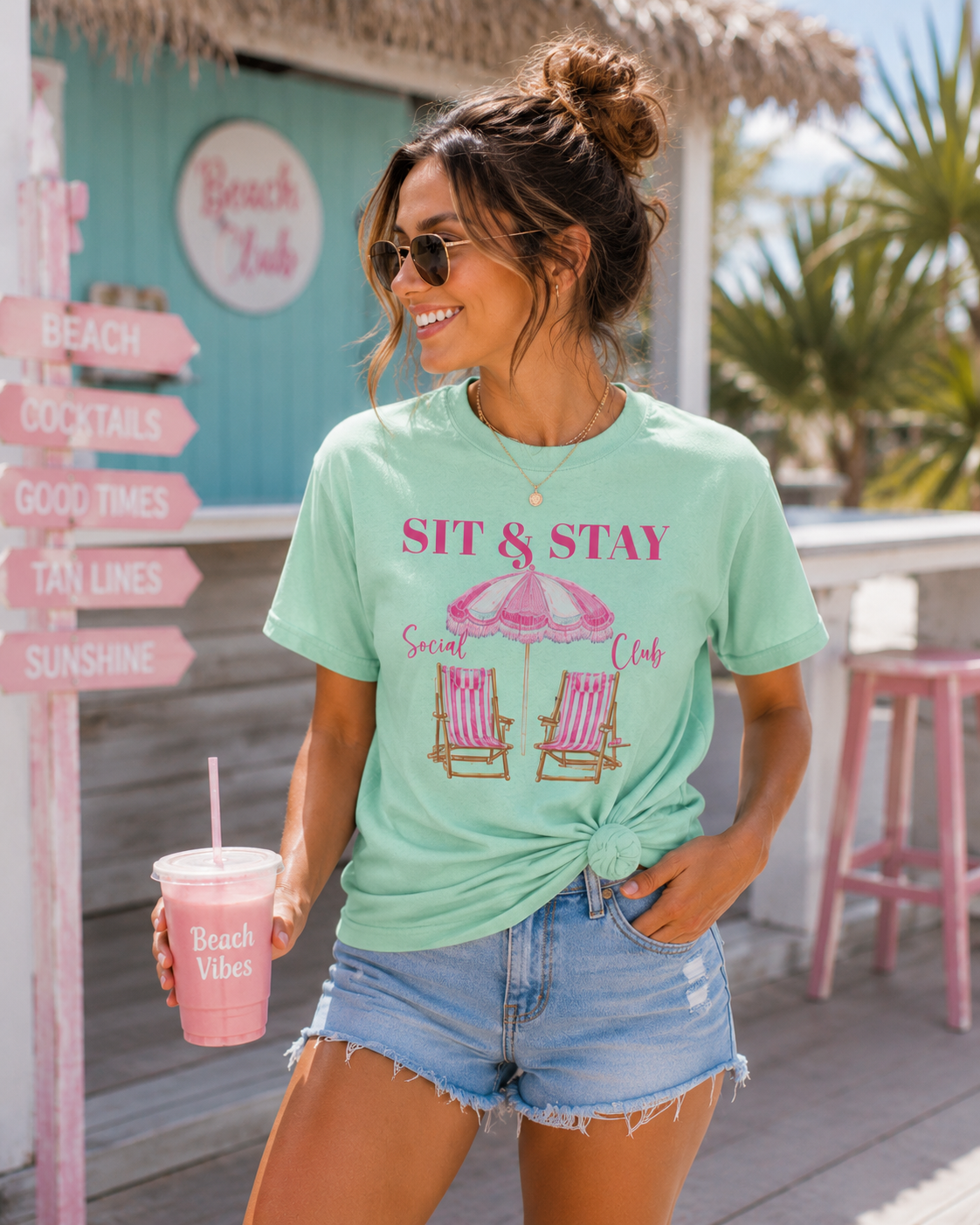 "Sit & Stay Social Club" Tee