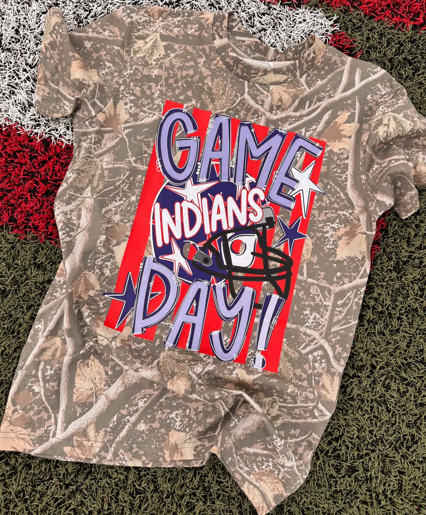 Game Day Indians Camo Tee ❤️💙🏈