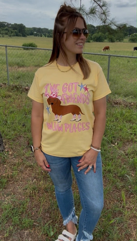 Yellow "I've Got Friends In Low Places" Tee