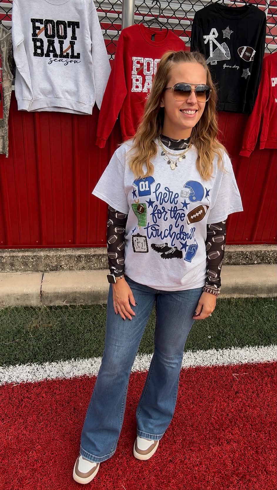 "Here for the Touchdown" Tee 🏈✨