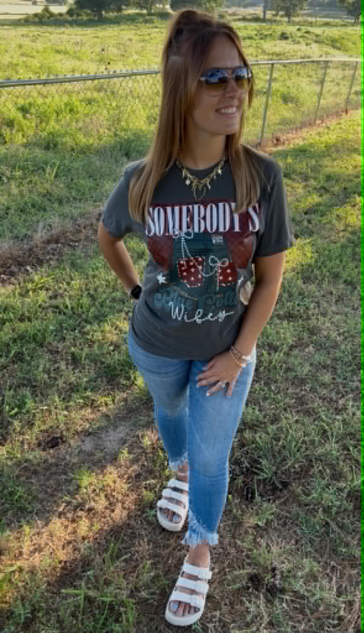 Pepper "Somebody’s Blue Collar Wifey" Tee