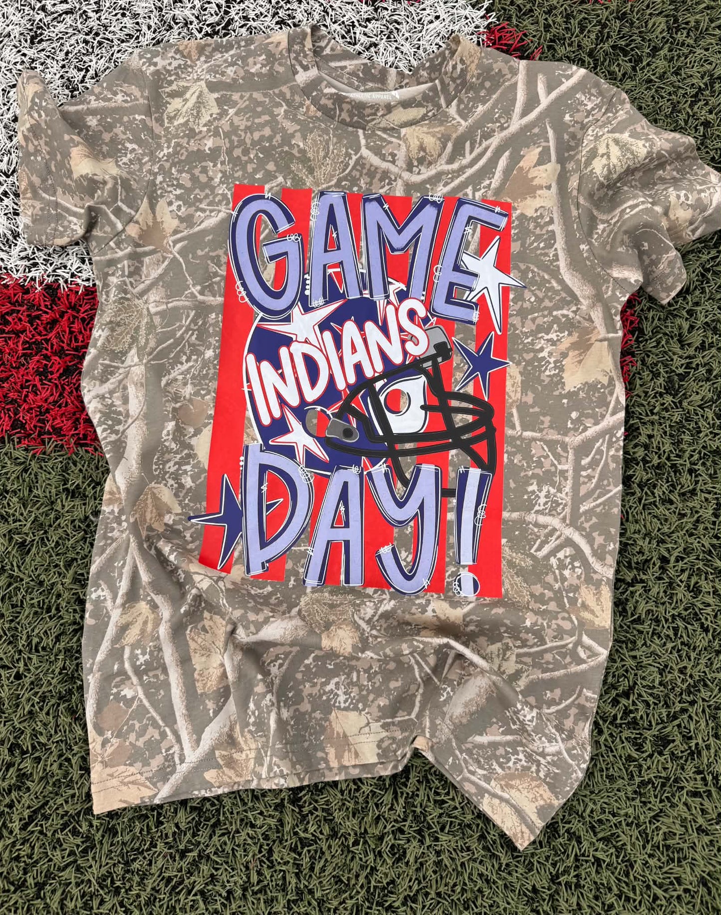 Game Day Indians Camo Tee ❤️💙🏈