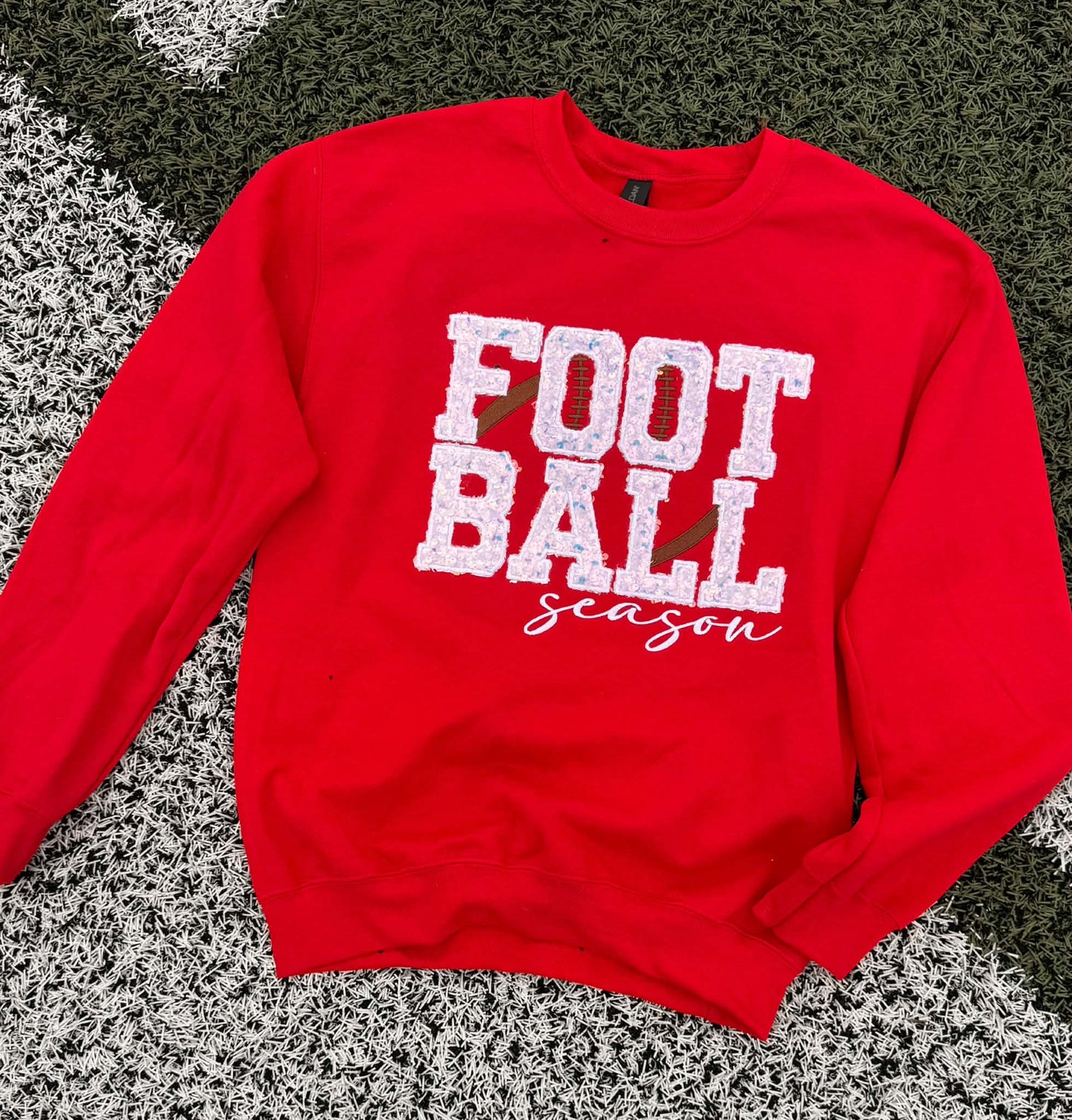 Red Sequin "Football Season" Crewneck (Copy)