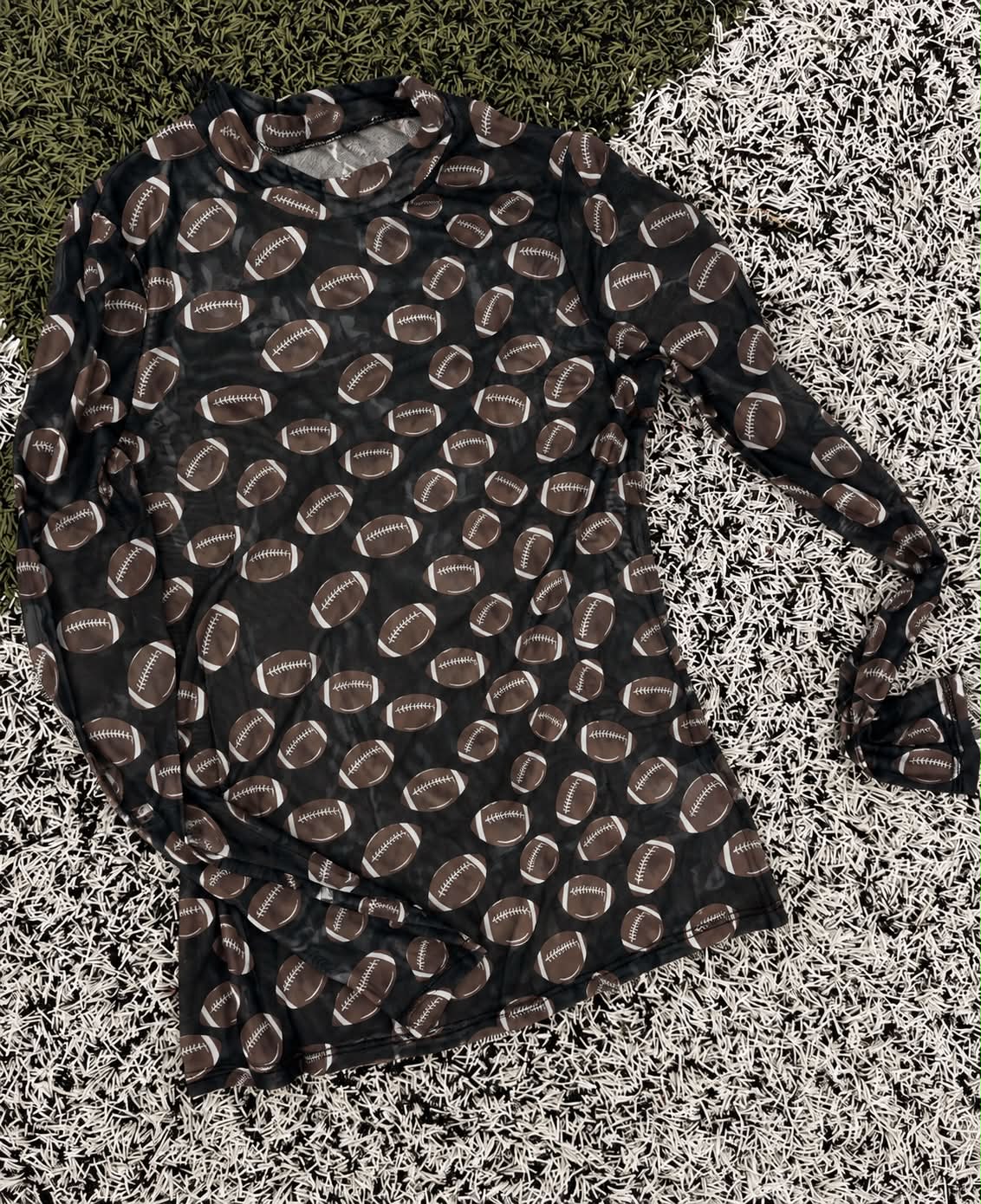 Long Sleeve Mesh Football Top - 2 Color Options