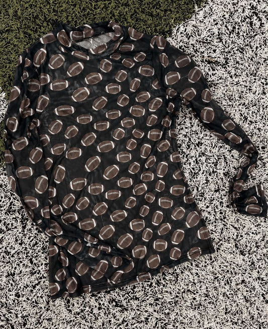 Long Sleeve Mesh Football Top - 2 Color Options