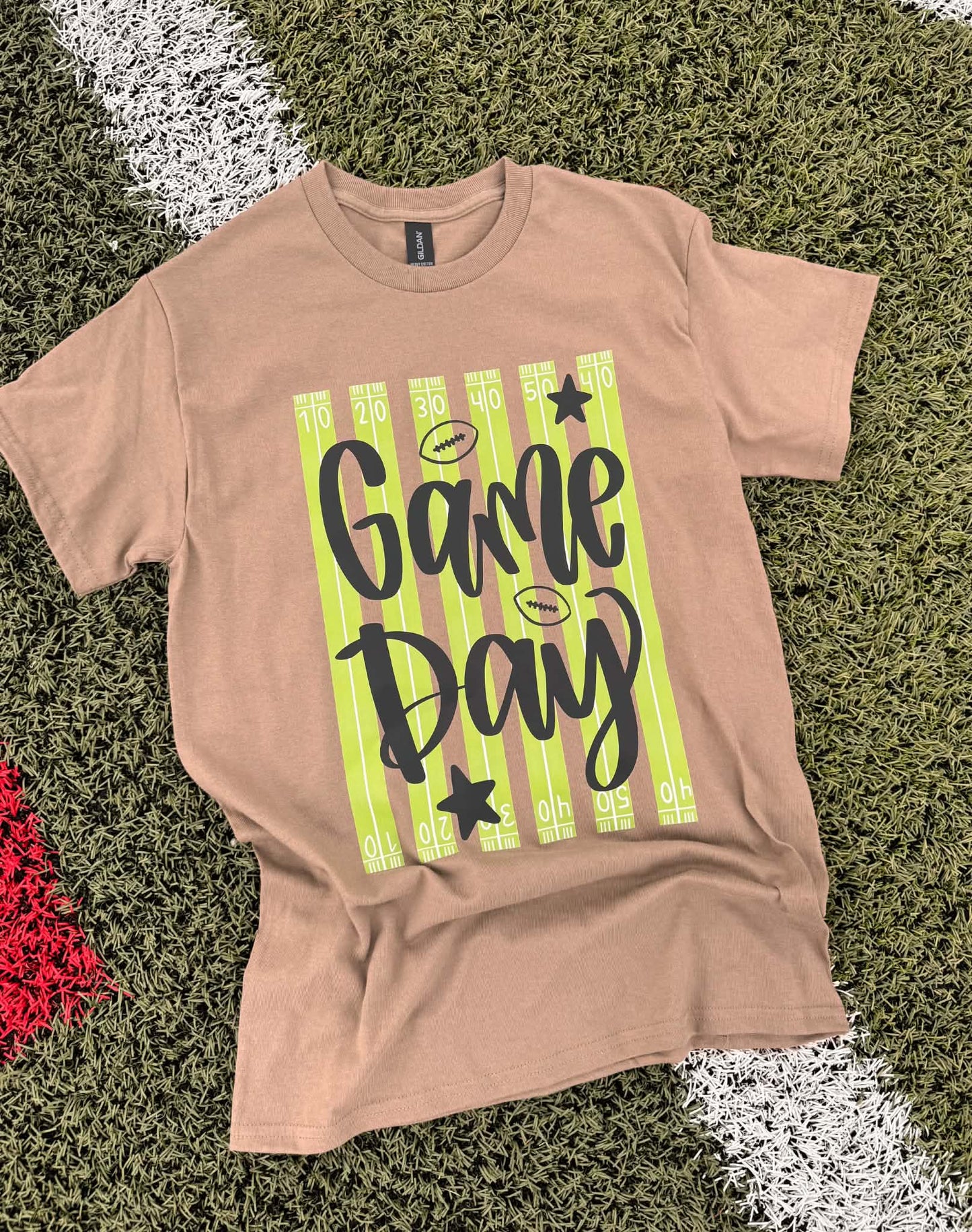Brown "Game Day" Football Field Tee 🏈💚
