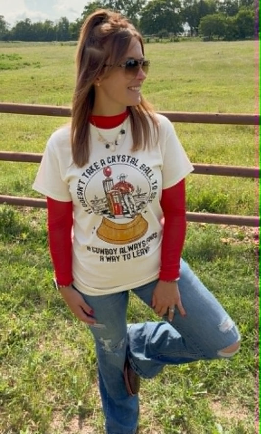 "A Cowboy Always Find A Way To Leave" Tee - 2 Color Options