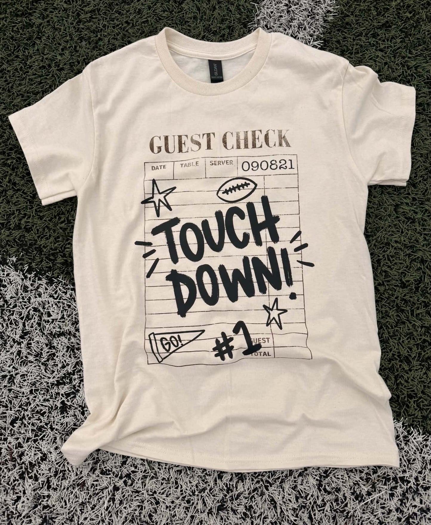 Cream "Touchdown #1" Tee 🏈🧾