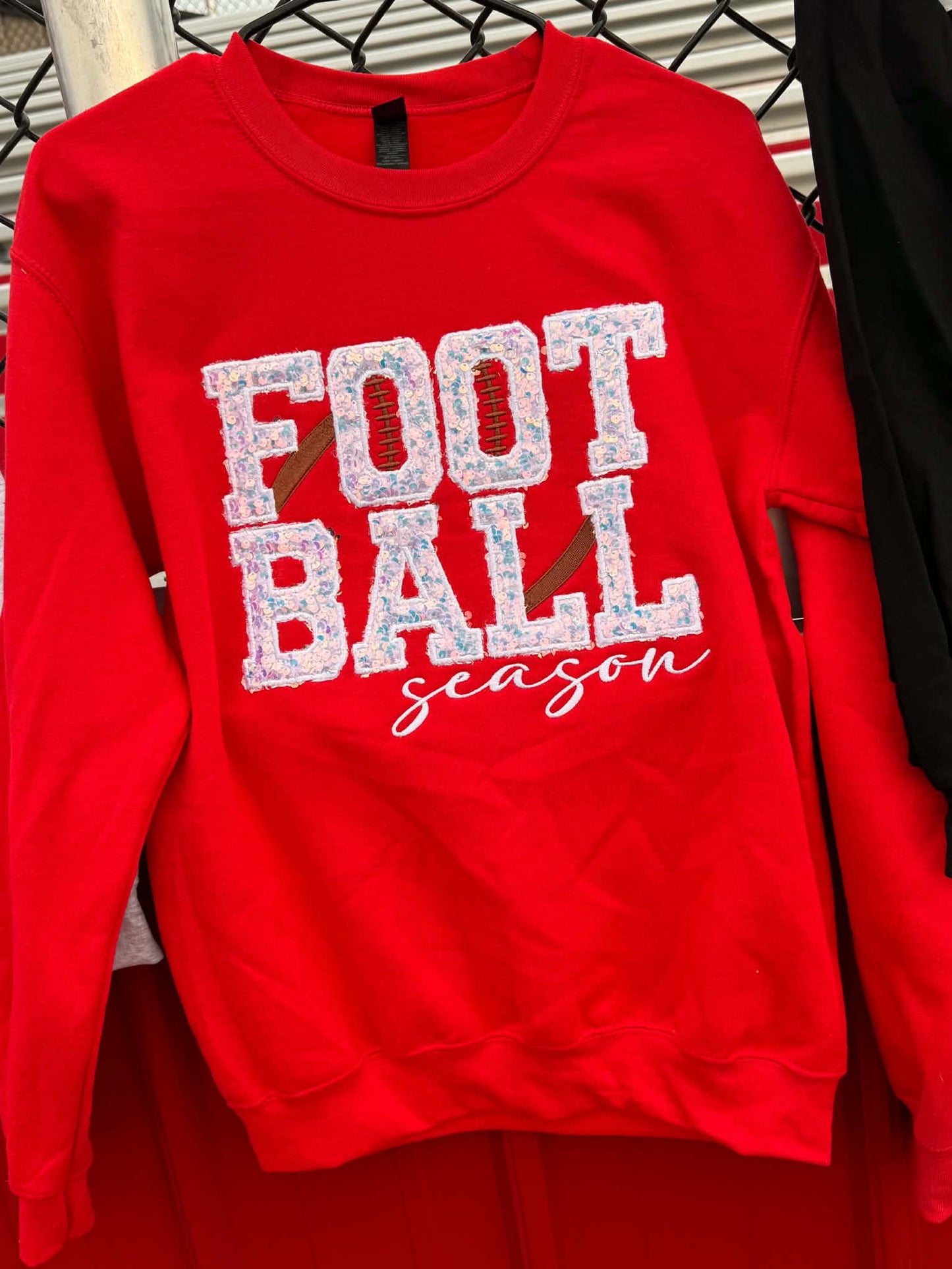 Red Sequin "Football Season" Crewneck (Copy)