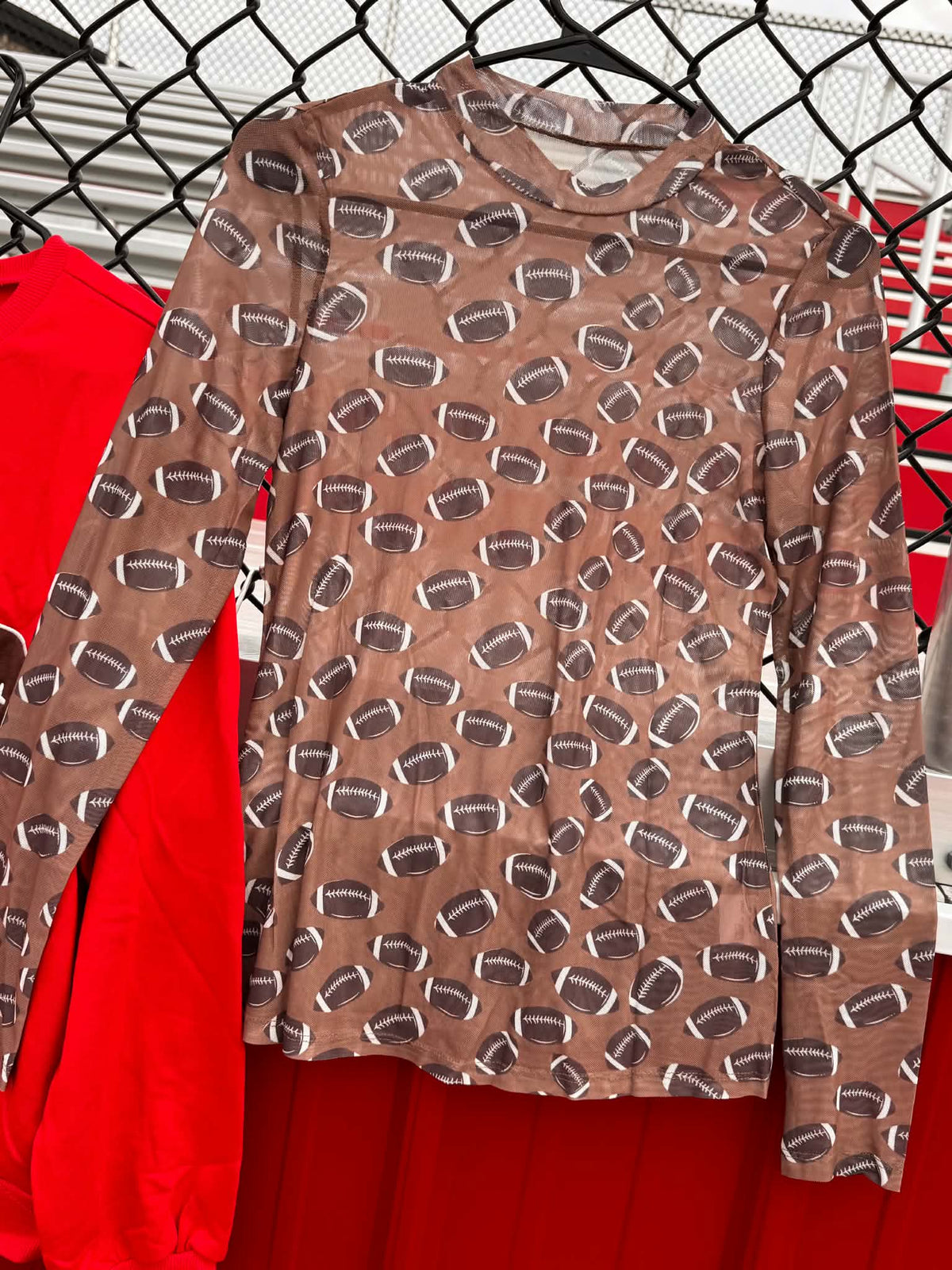 Long Sleeve Mesh Football Top - 2 Color Options