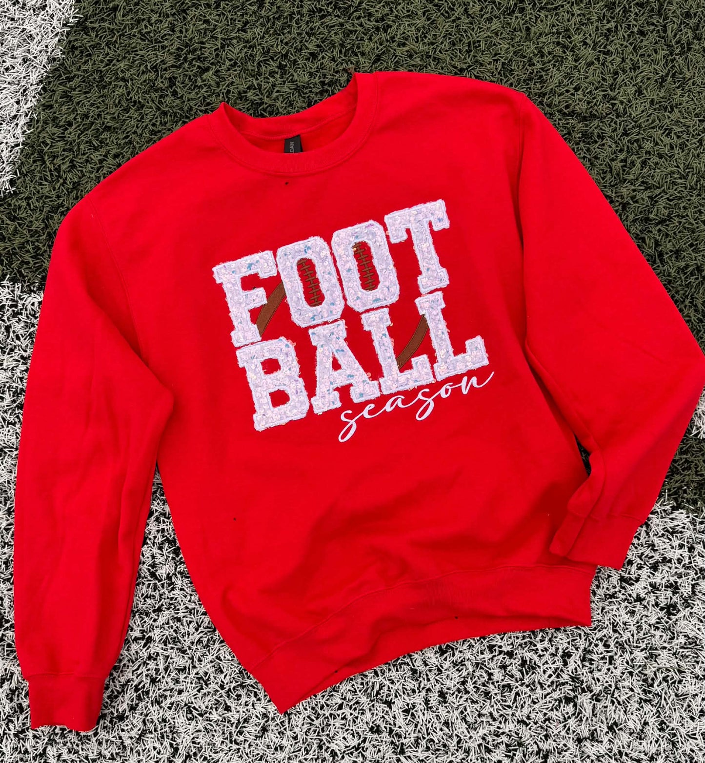 Red Sequin "Football Season" Crewneck (Copy)