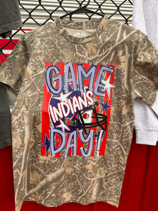 Game Day Indians Camo Tee ❤️💙🏈