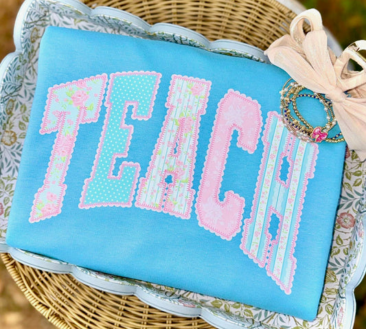 Aqua Blue "Teach" Tee