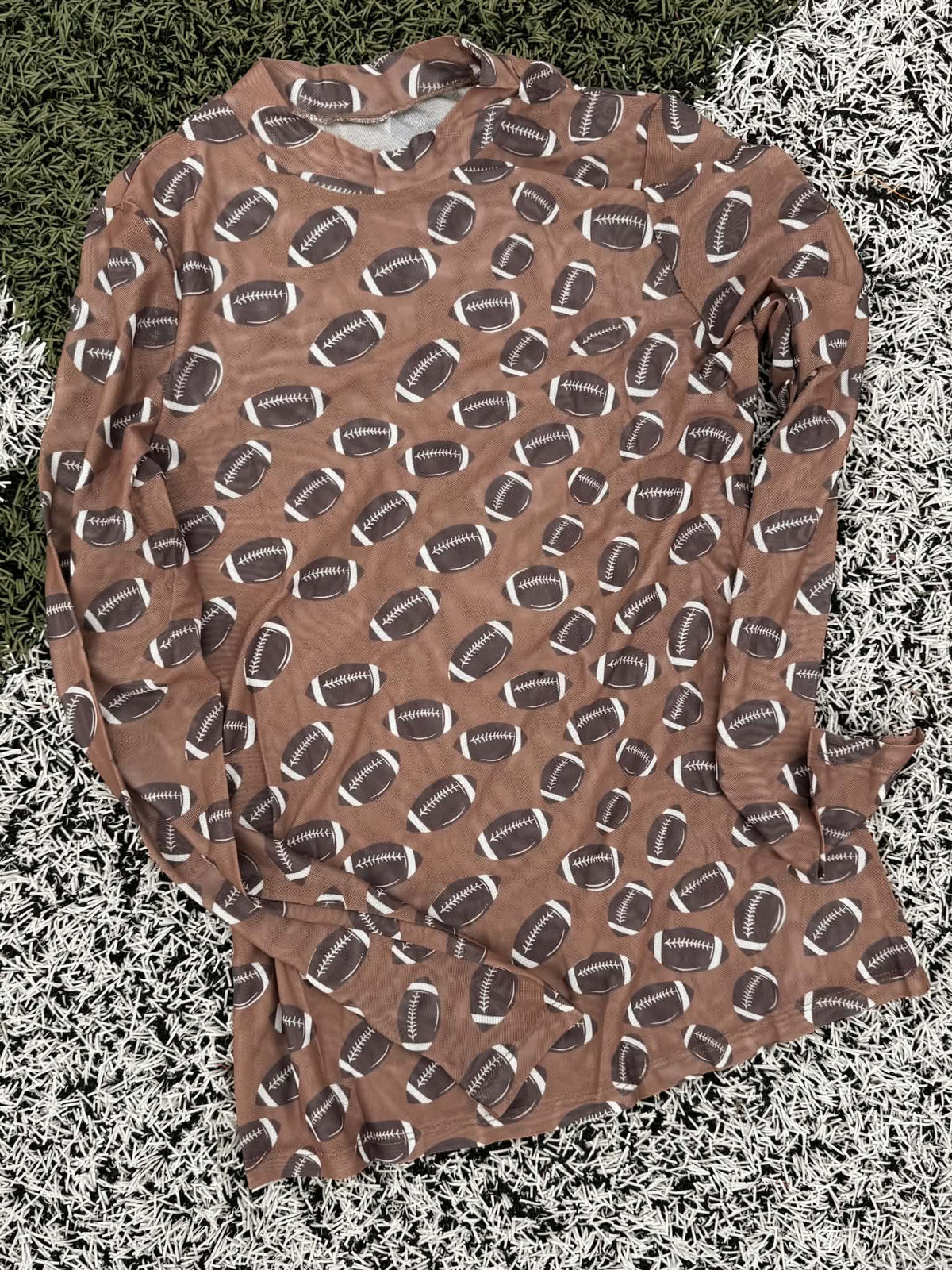 Long Sleeve Mesh Football Top - 2 Color Options