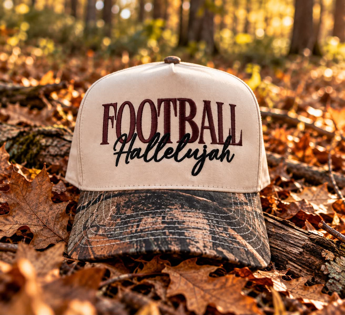 Camo "Football Hallelujah" Trucker Hat