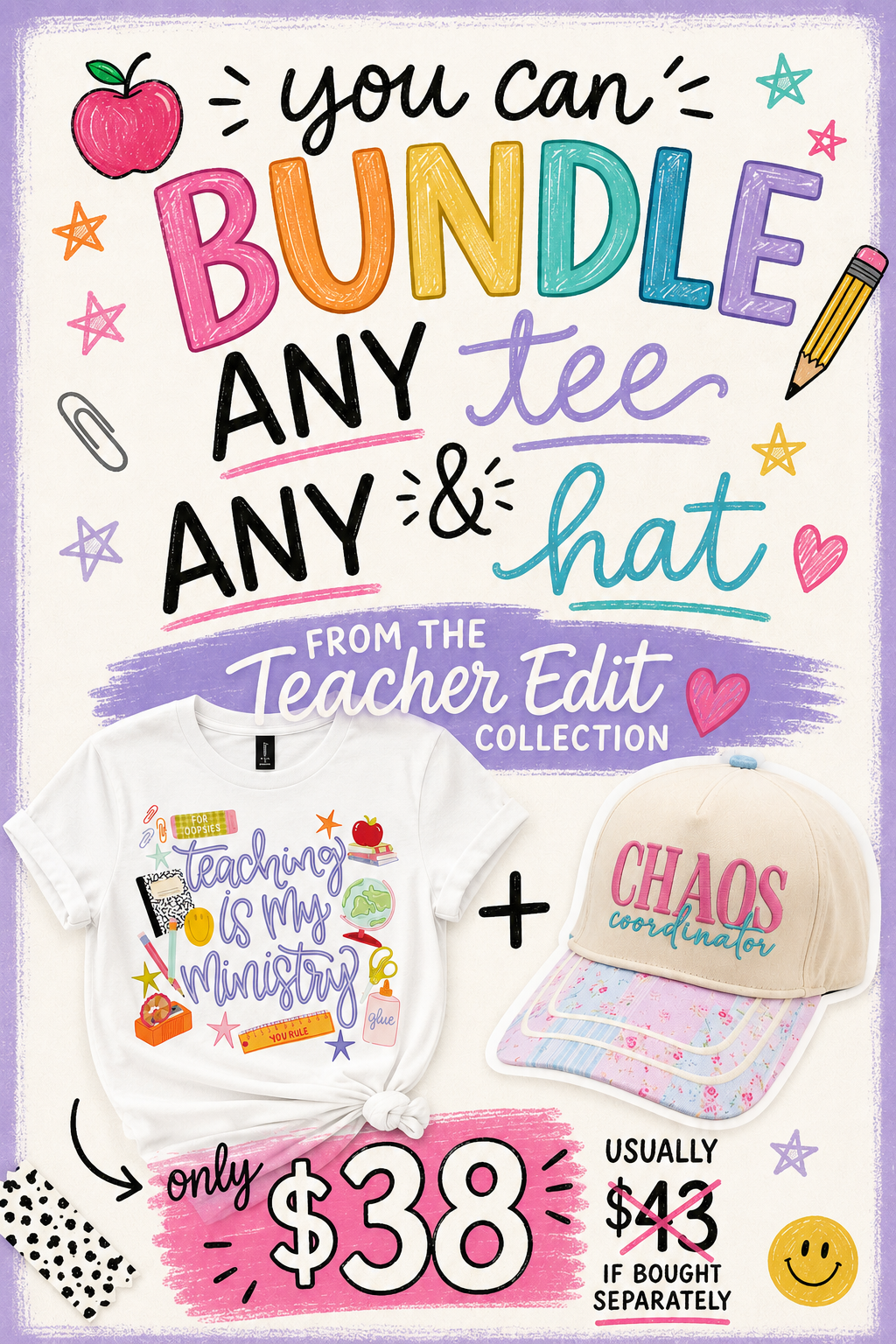 Teacher Edit Bundle – Tee + Hat | Save $5