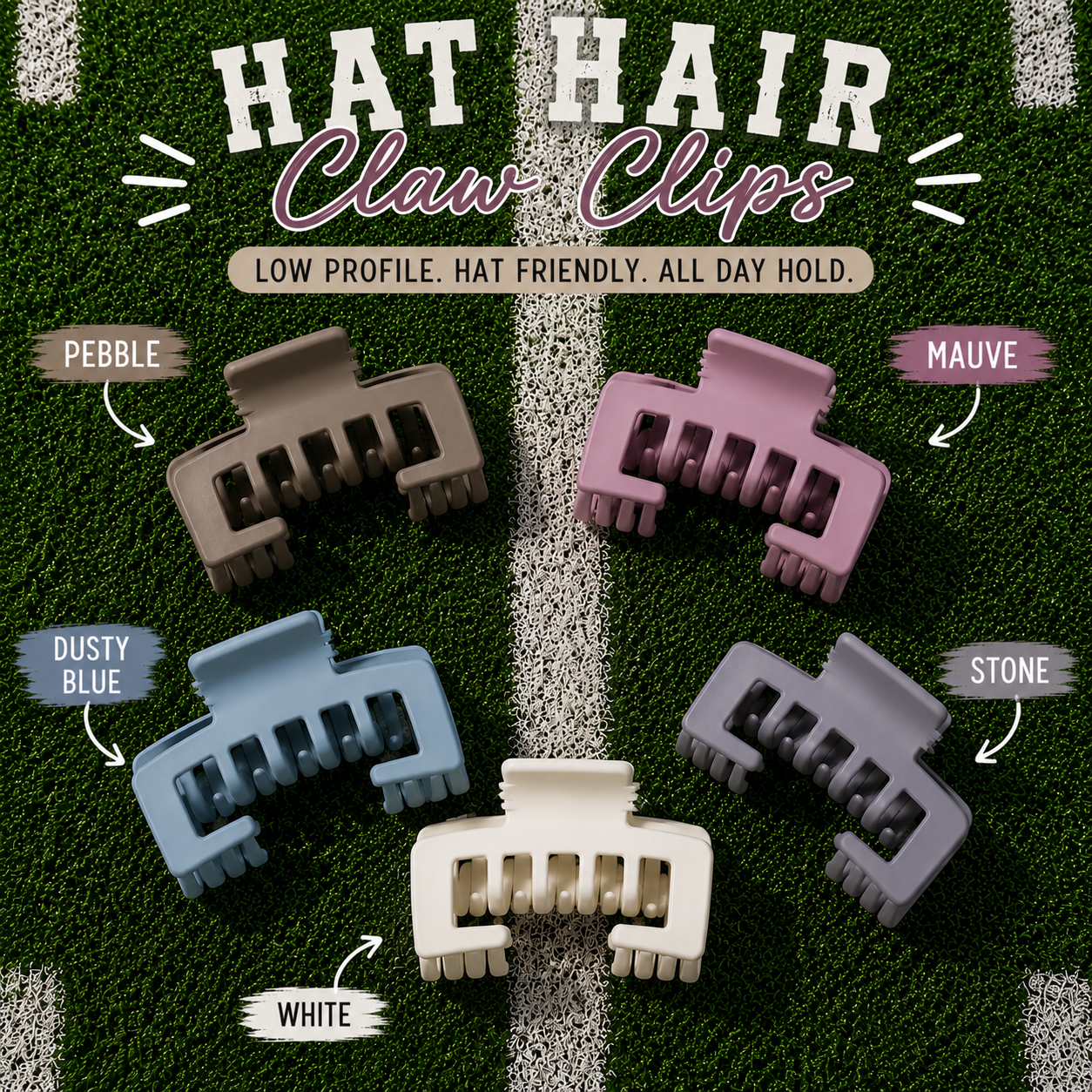Hat Friendly Claw Clips - 11 Color Options