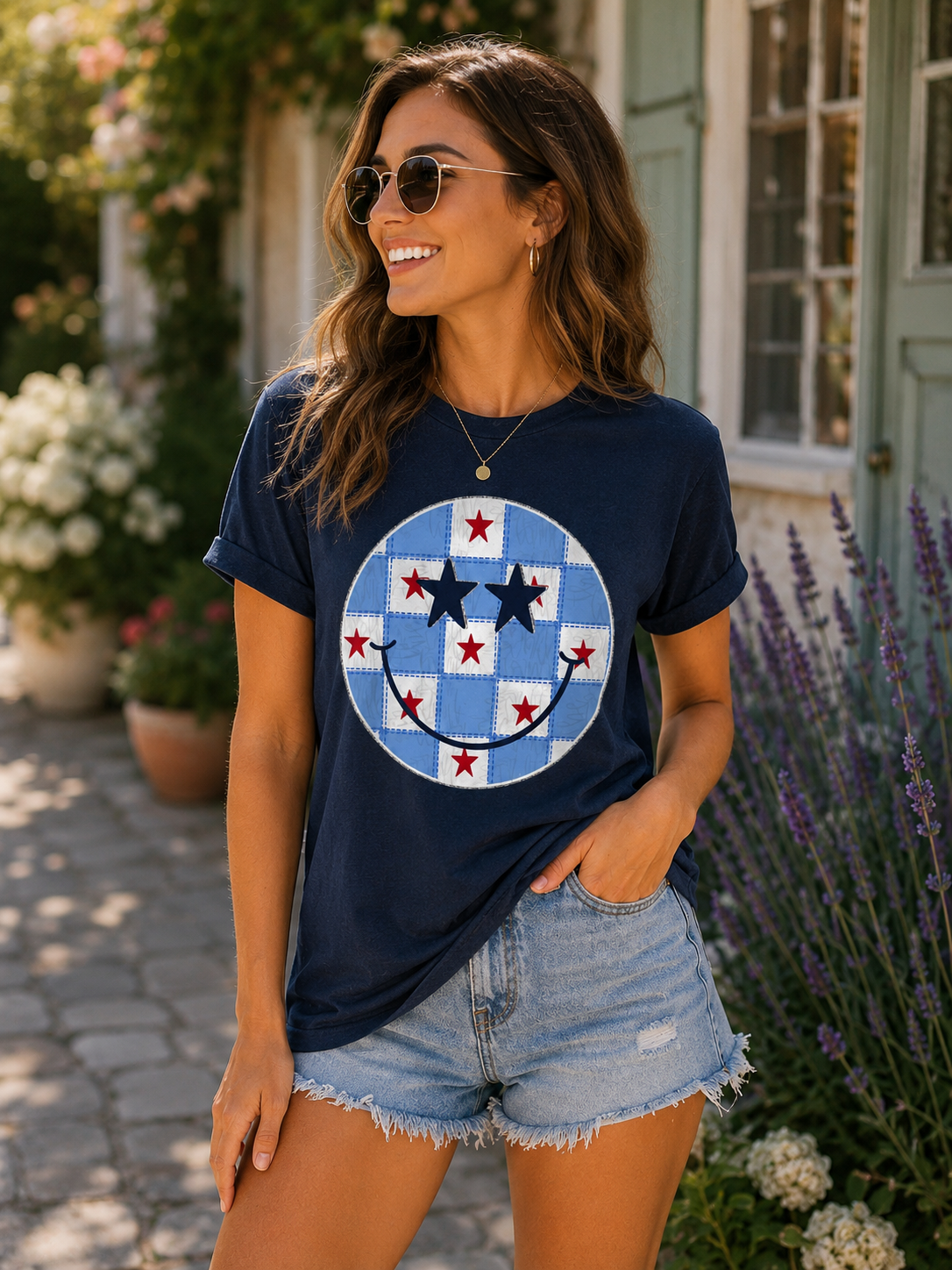 Patriotic Smiley Face Tee