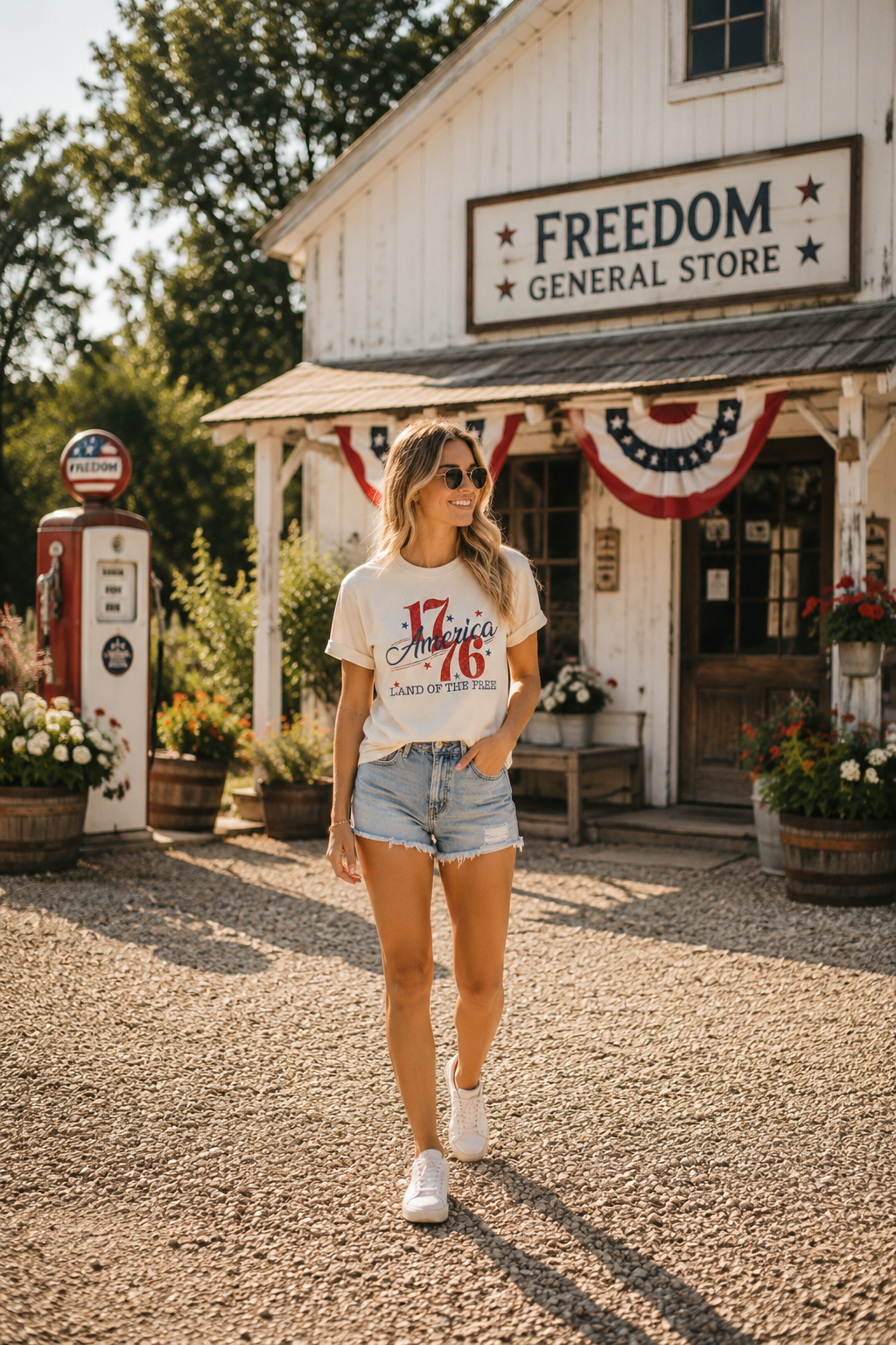 Cream "1776" Tee