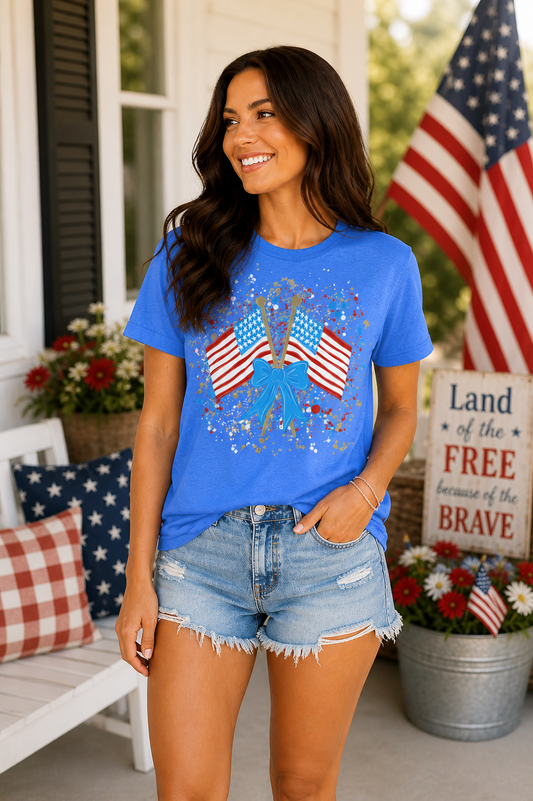 Royal Blue "Liberty Bows & Stars" Tee