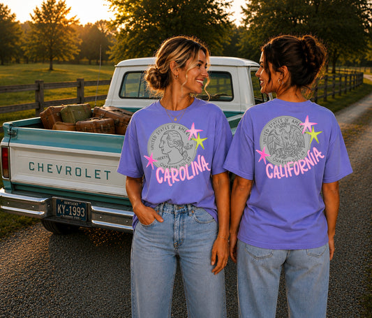 Heads Carolina, Tails California tee