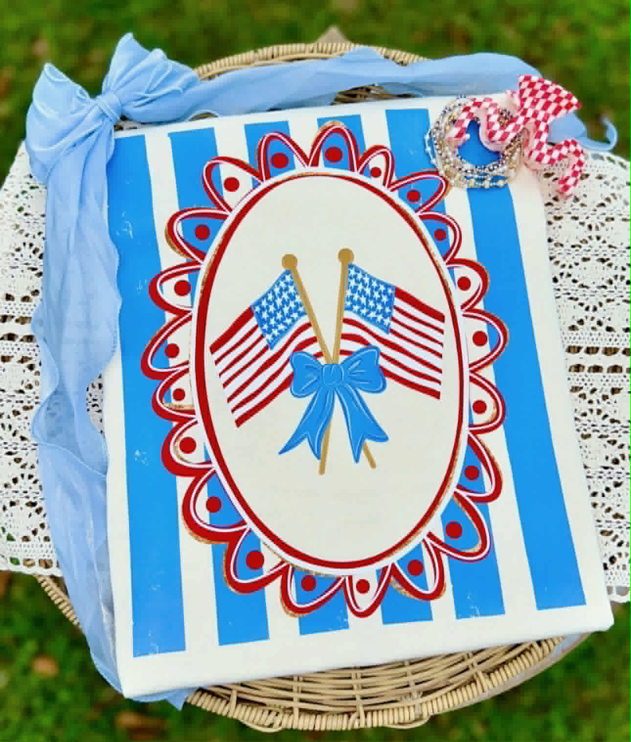 Cream "Patriotic Flag" Tee