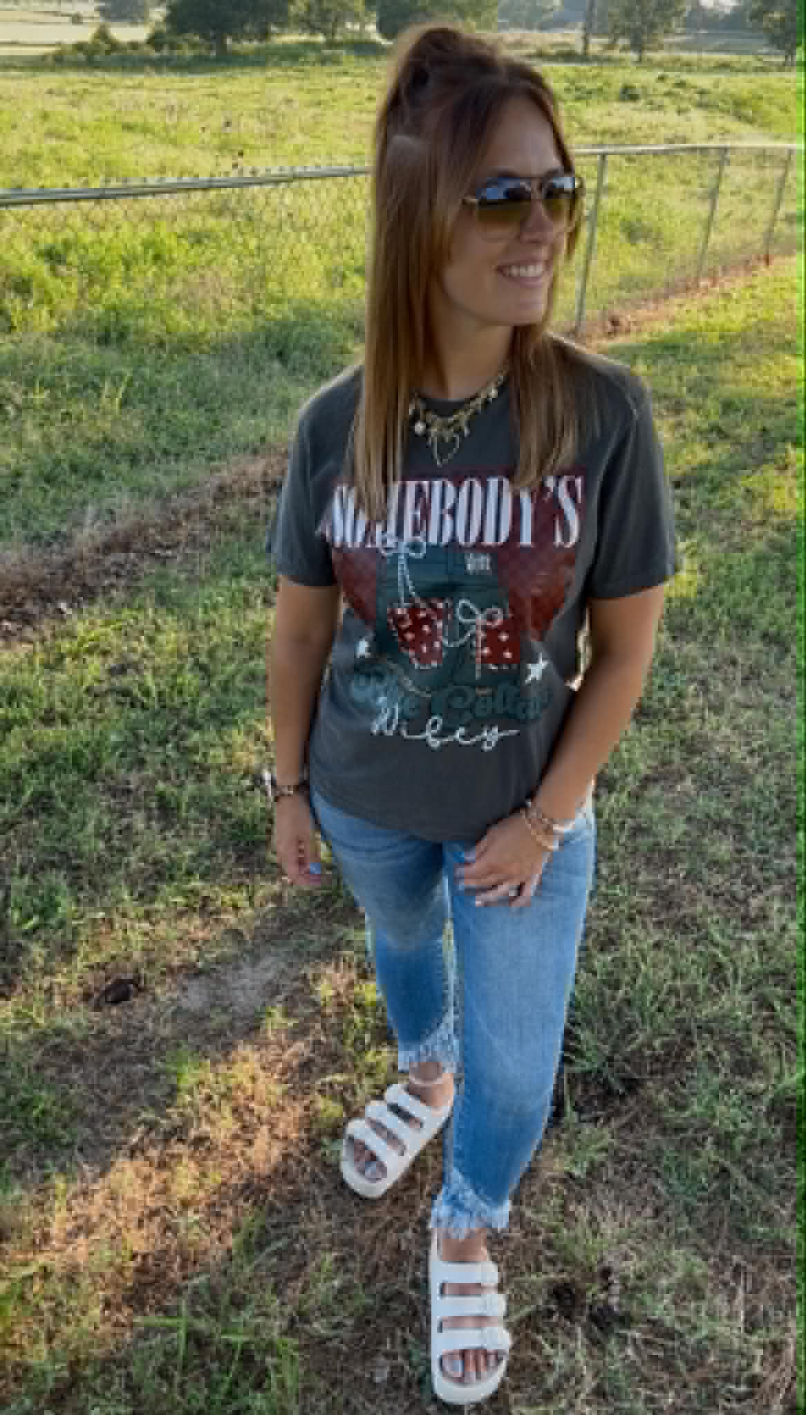 Pepper "Somebody’s Blue Collar Wifey" Tee
