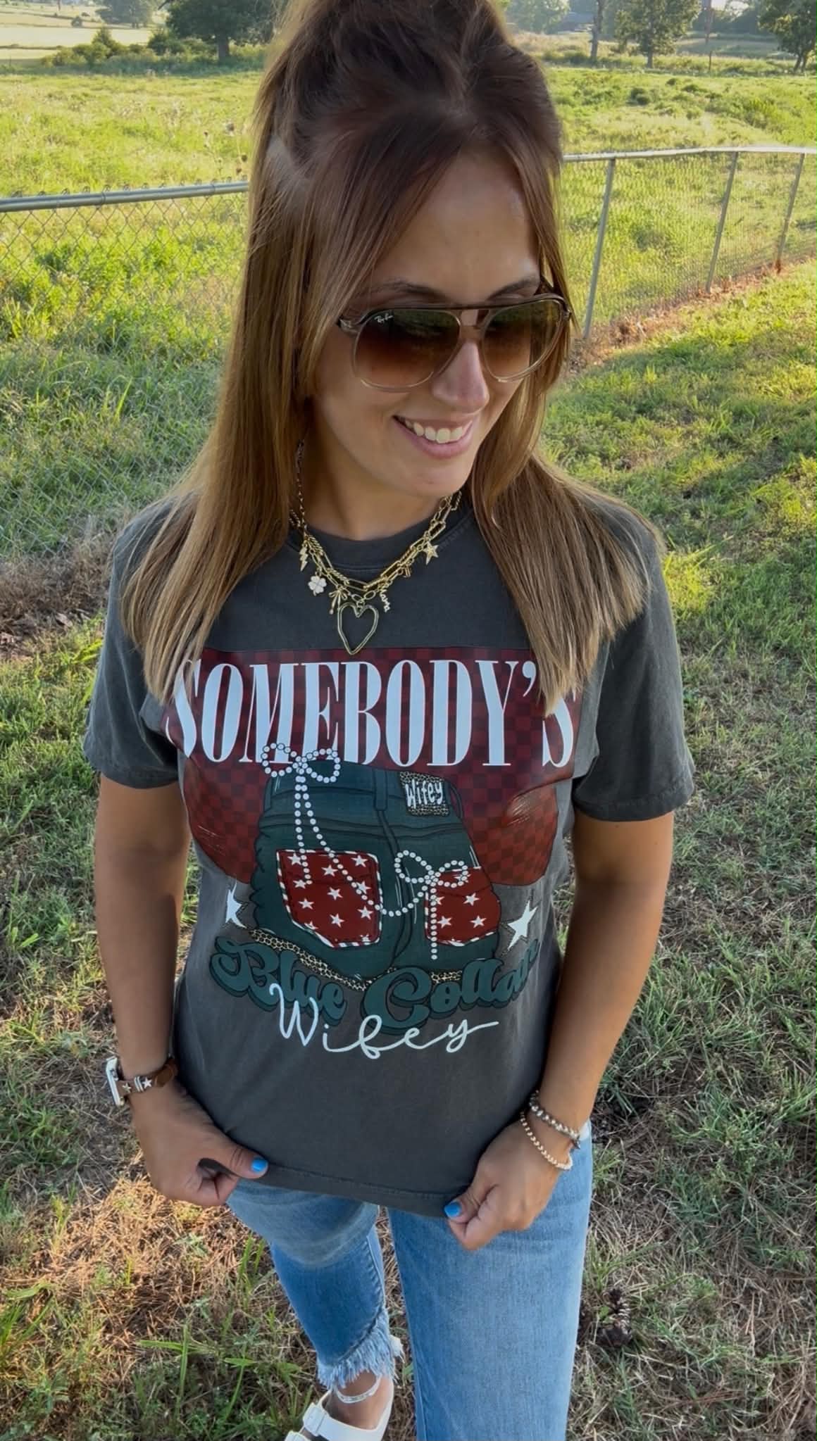 Pepper "Somebody’s Blue Collar Wifey" Tee