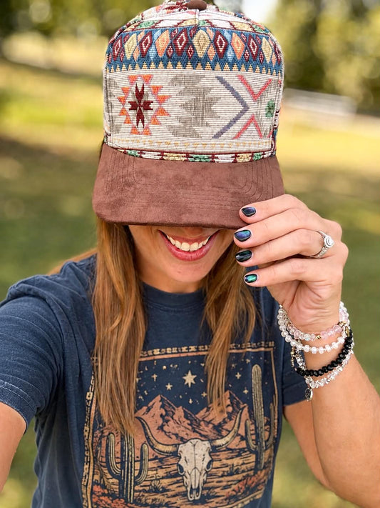 Southwestern Suede Bill Hat
