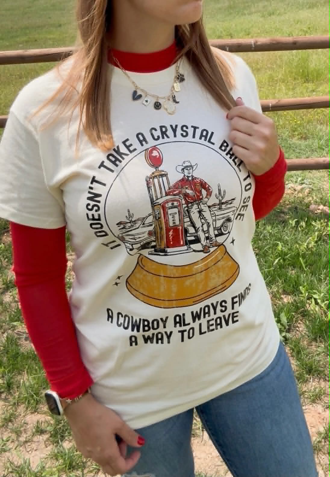 "A Cowboy Always Find A Way To Leave" Tee - 2 Color Options