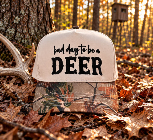 Camo "Bad Day to Be a Deer Trucker Hat" Trucker Hat
