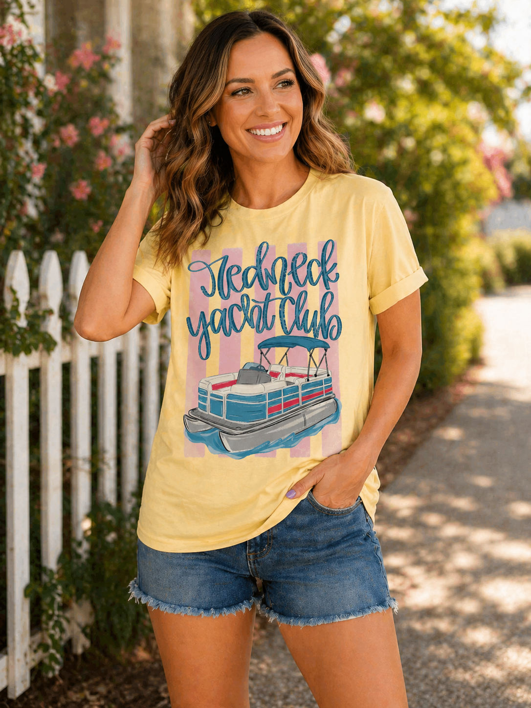 Yellow "Redneck Yacht Club" Tee